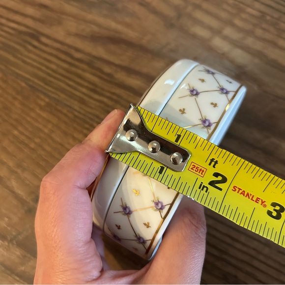 Otagiri Oval Purple Flower Trinket Jewelry Box - Picture 7 of 7